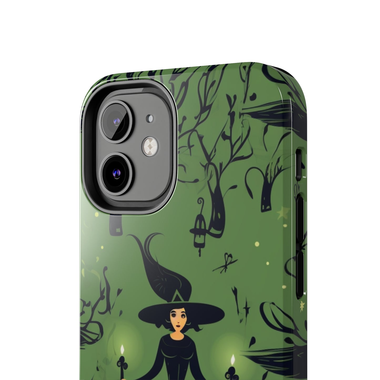 Dark Forest Witch Tough iPhone Cases | Green Witch Protective Phone Case | Impact-Resisant, Shock Absorbing | iPhone 15 All Models | Premium