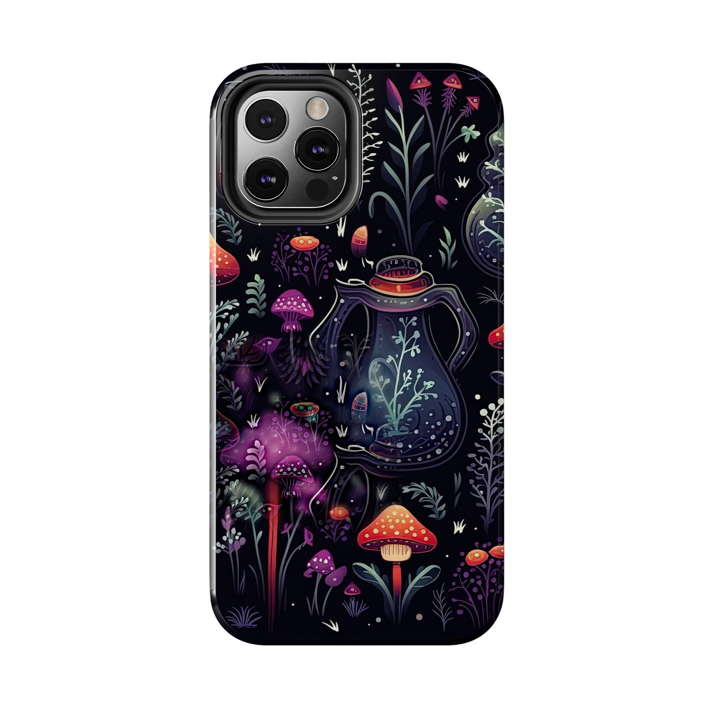 Fungi Mushroom Tough iPhone case | Witchy Dark Forest Aesthetic | Purple Foliage