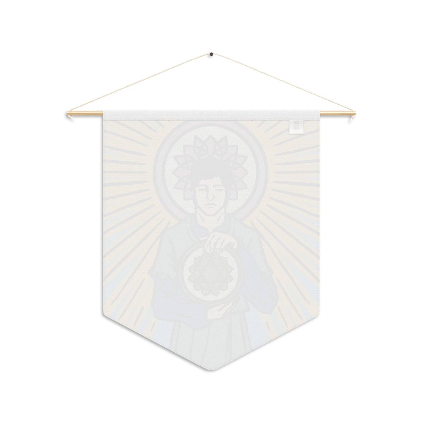 'Four of Pentacles' Tarot Card Chakra Rendition Hanging Wall Pennant | Divination, Spiritual Home Decor