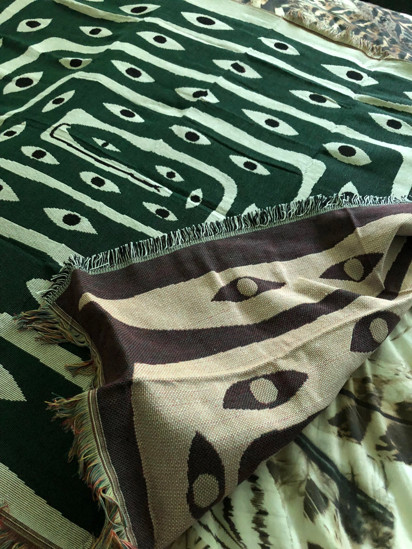 Million Eyes Woven Blanket | Versatile Rug, Tapestry