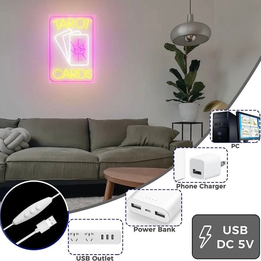 Tarot Cards LED Sign | Tarot Reading Bright Display Sign
