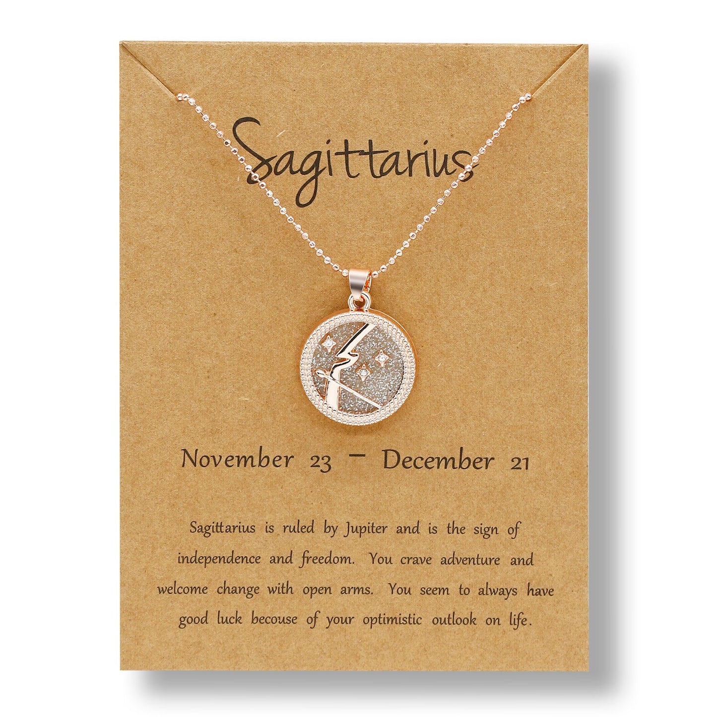 Celestial - Zodiac Round Necklace Pendant | Astrology, Horoscope Jewelry