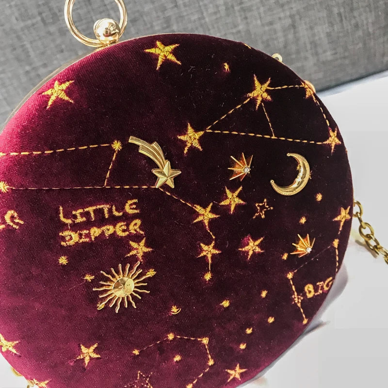 Starry Sky Suede Women's Shoulder Bag | Crossbody Messenger Bag