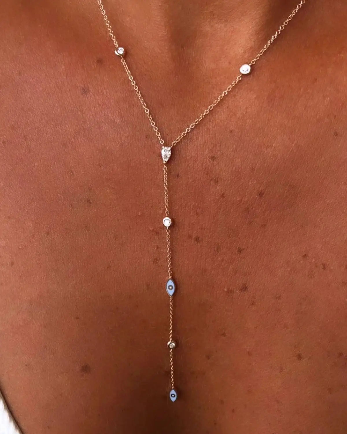 Evil Eye Enamel Necklace | Aesthetic Chain Pendant
