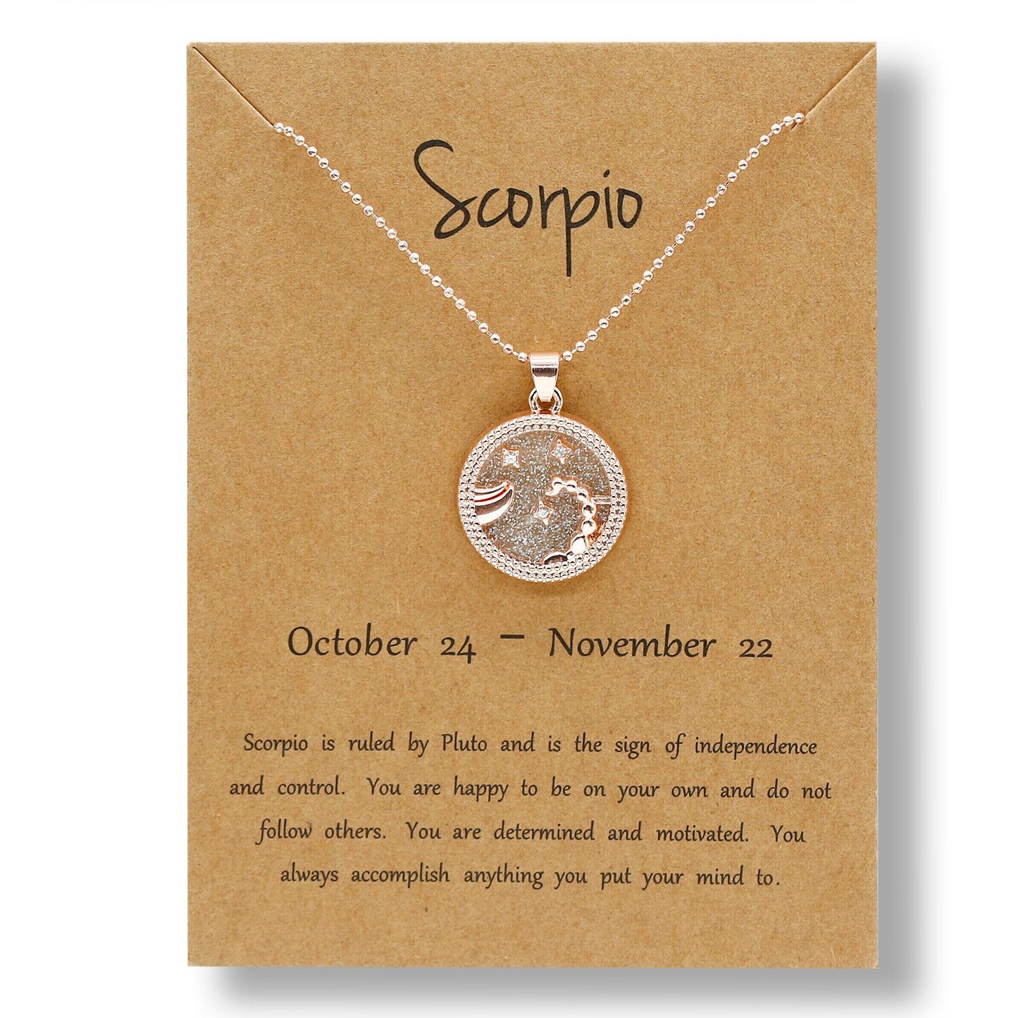 Celestial - Zodiac Round Necklace Pendant | Astrology, Horoscope Jewelry