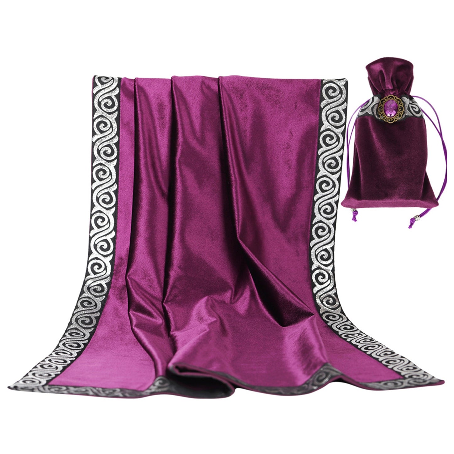 Velvet Tarot Card Divination Tablecloth - Altar Cloth Divination Mat and Matching Bag