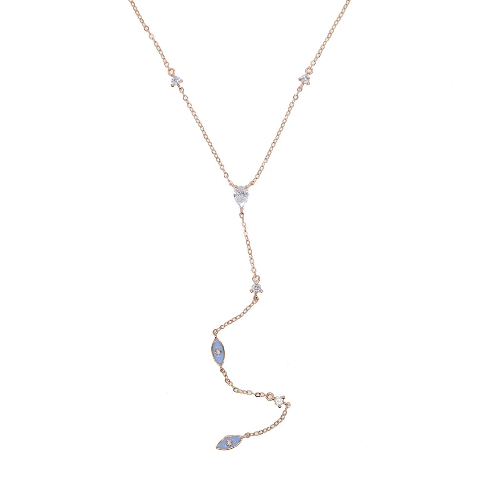 Evil Eye Enamel Necklace | Aesthetic Chain Pendant