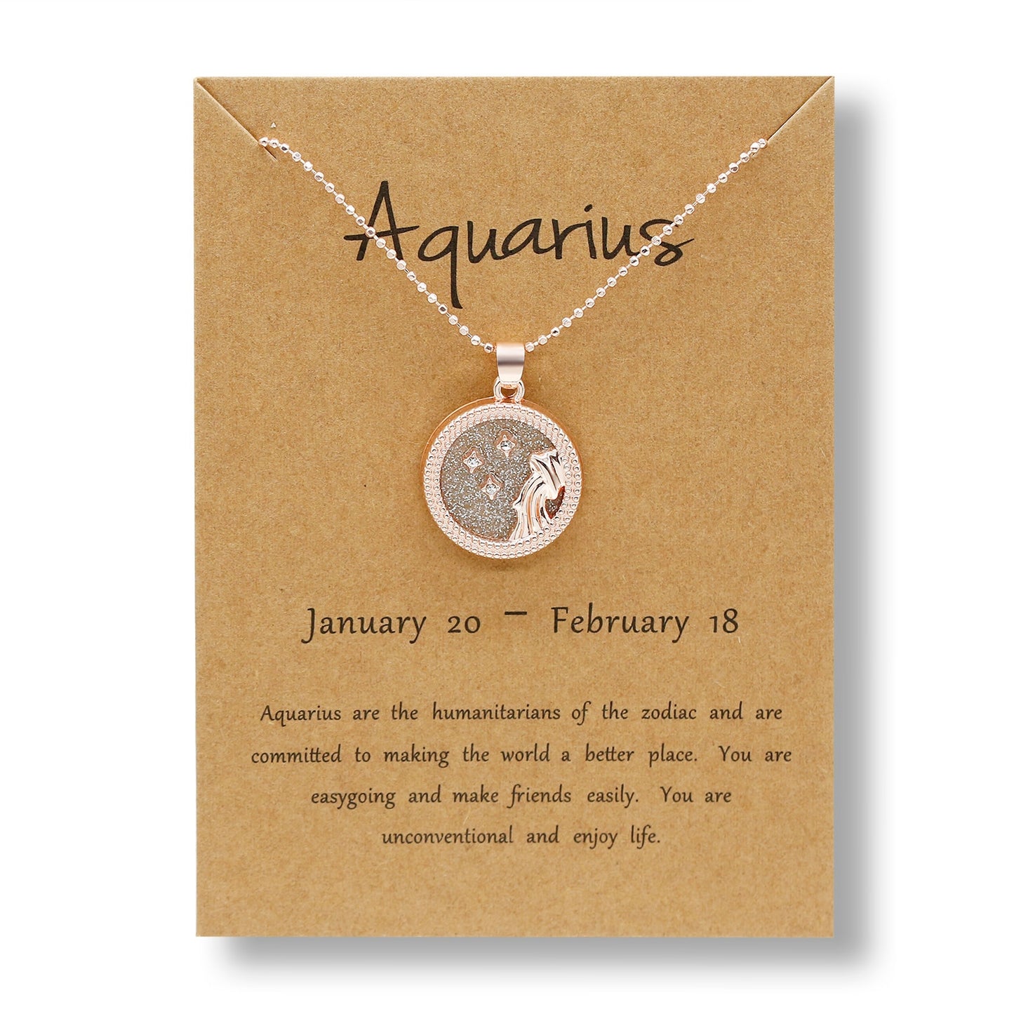 Celestial - Zodiac Round Necklace Pendant | Astrology, Horoscope Jewelry