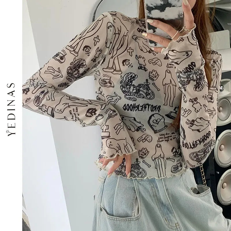 Spiritual Style Long Sleeve Shirt | Peace Symbol, New Age Streetwear