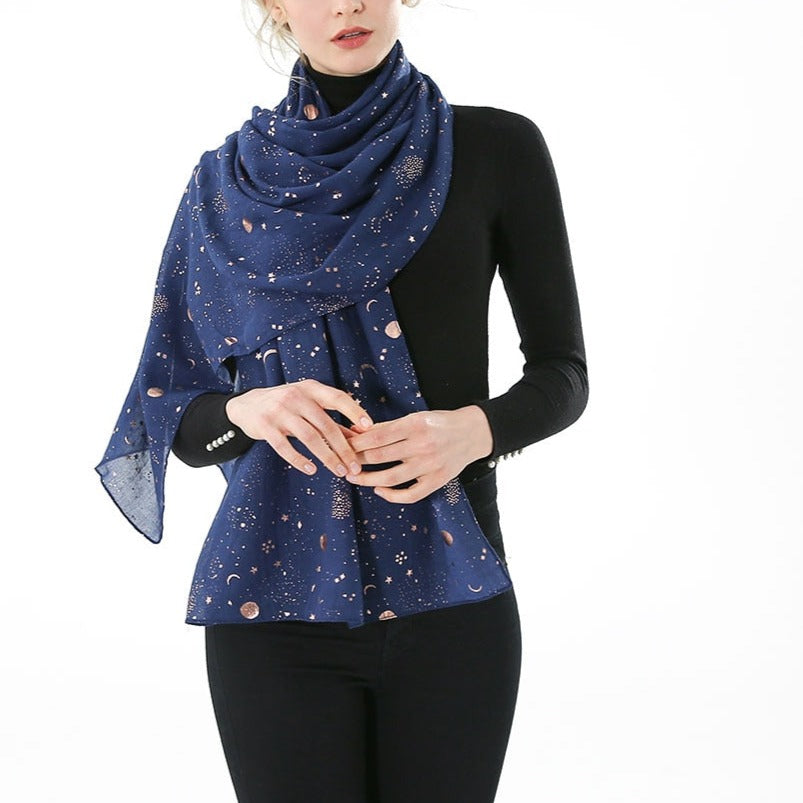 Celestial Gold Star - Moon Scarf | Cosmic, Astrology Fashion