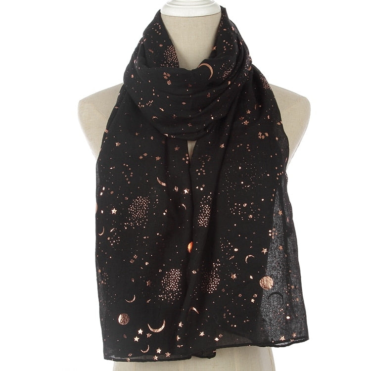Celestial Gold Star - Moon Scarf | Cosmic, Astrology Fashion