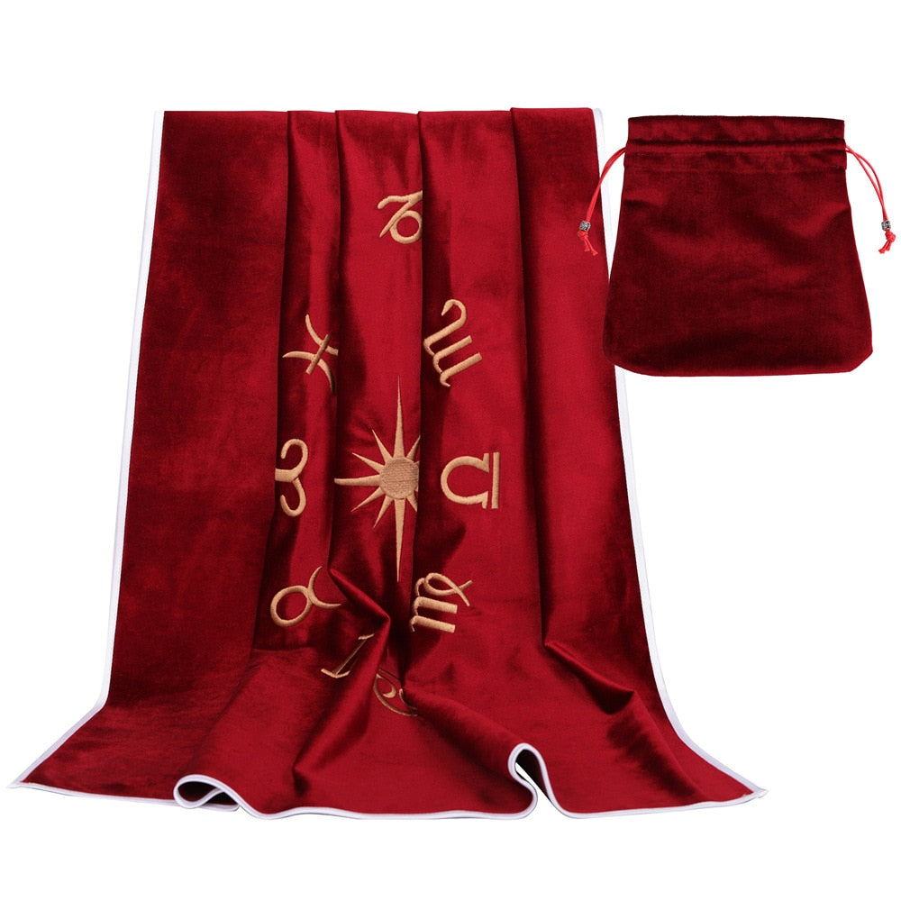 Astrology Velvet Tablecloth - Divination Mat | Tarot Reading, Altar Cloth