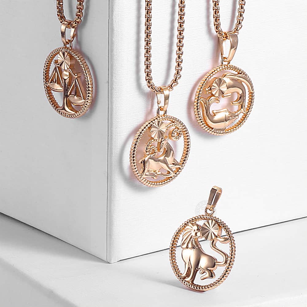 Astrological - Zodiac Horoscope Necklaces for Women and Men | Rose Gold