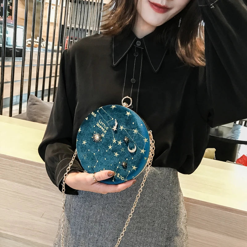 Starry Sky Suede Women's Shoulder Bag | Crossbody Messenger Bag