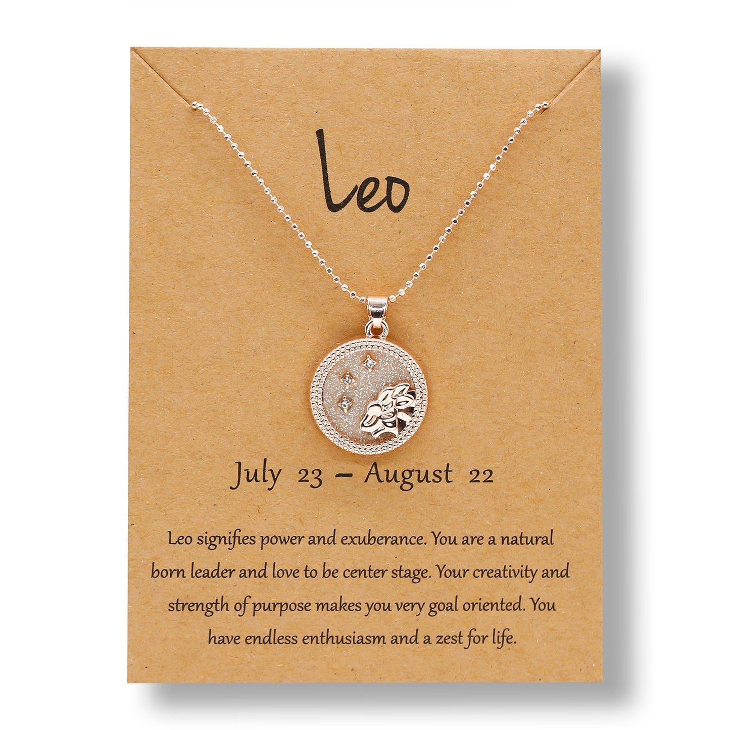 Celestial - Zodiac Round Necklace Pendant | Astrology, Horoscope Jewelry