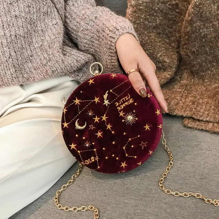 Starry Sky Suede Women's Shoulder Bag | Crossbody Messenger Bag