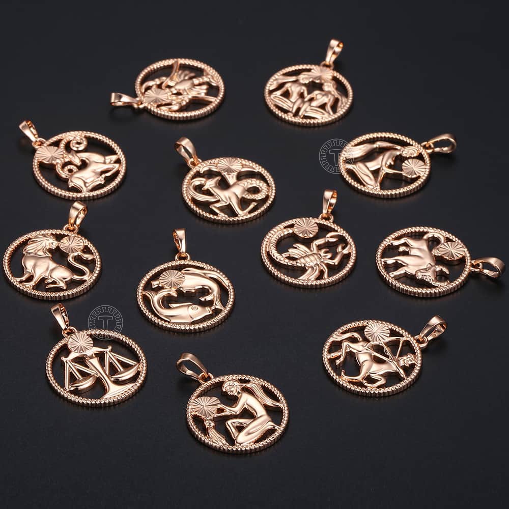 Astrological - Zodiac Horoscope Necklaces for Women and Men | Rose Gold