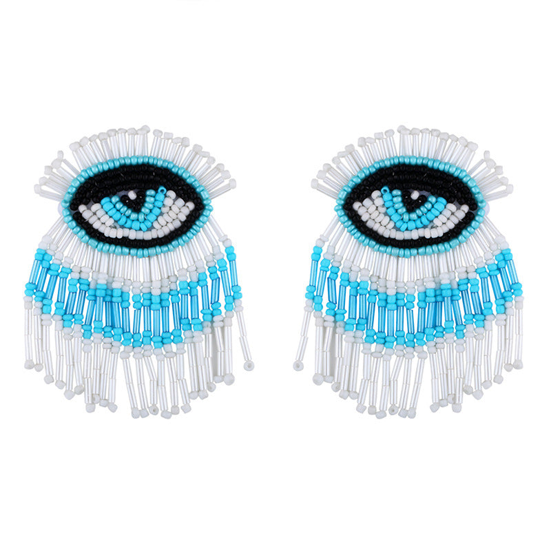Evil Eye Bohemian Earrings | Miyuki Beads| Nazar Protection Jewelry