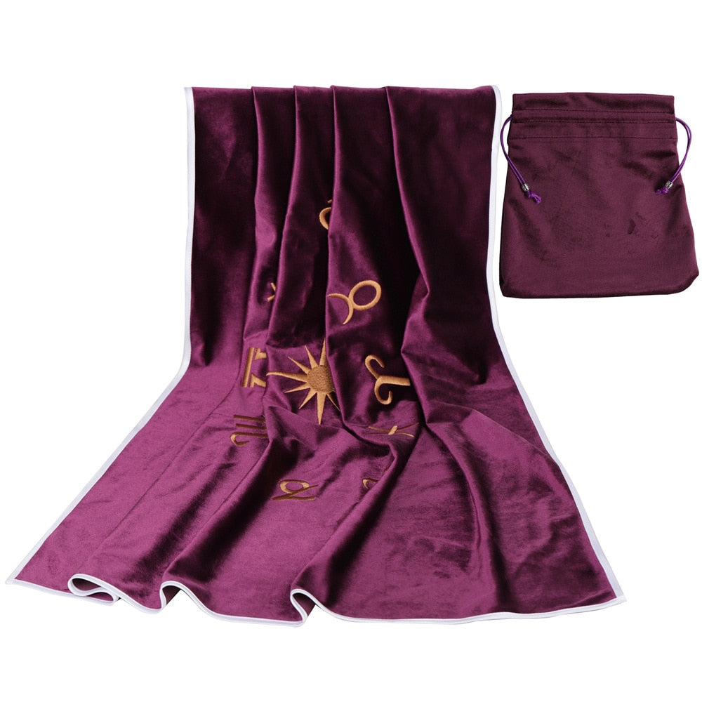 Astrology Velvet Tablecloth - Divination Mat | Tarot Reading, Altar Cloth