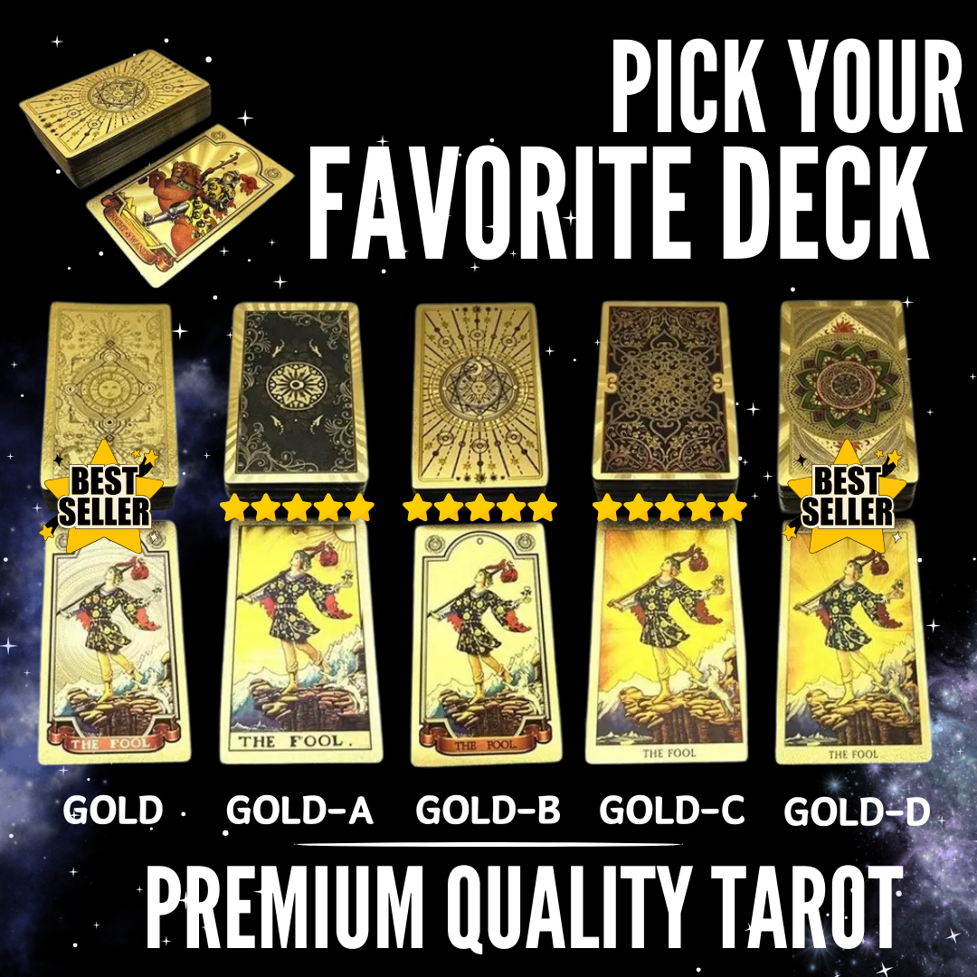 Premium Gold Foil Tarot Card Deck Series | Rider-Waite-Smith