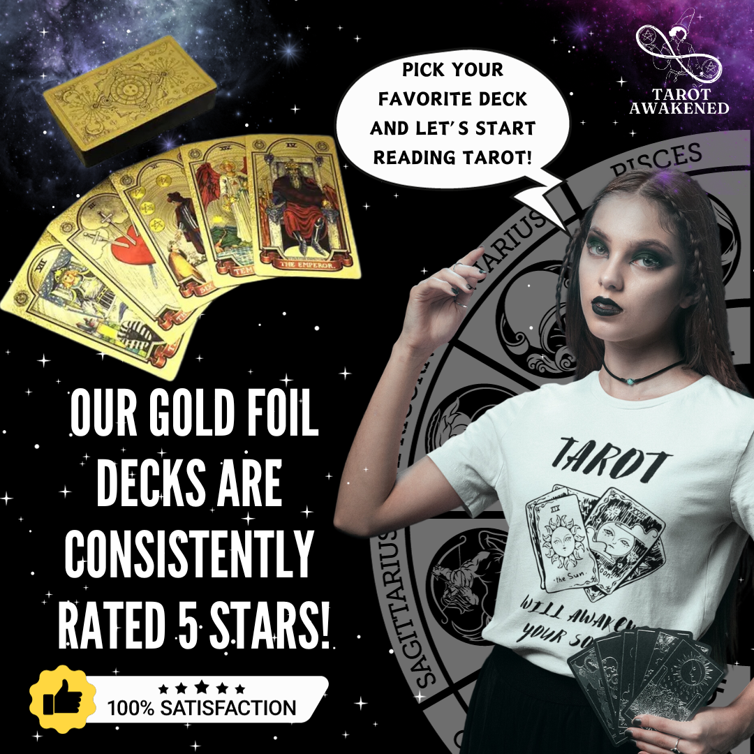 Premium Gold Foil Tarot Card Deck Series | Rider-Waite-Smith