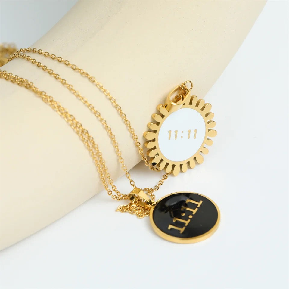 18k Gold Plated 11:11 Angel Number Necklace Pendant