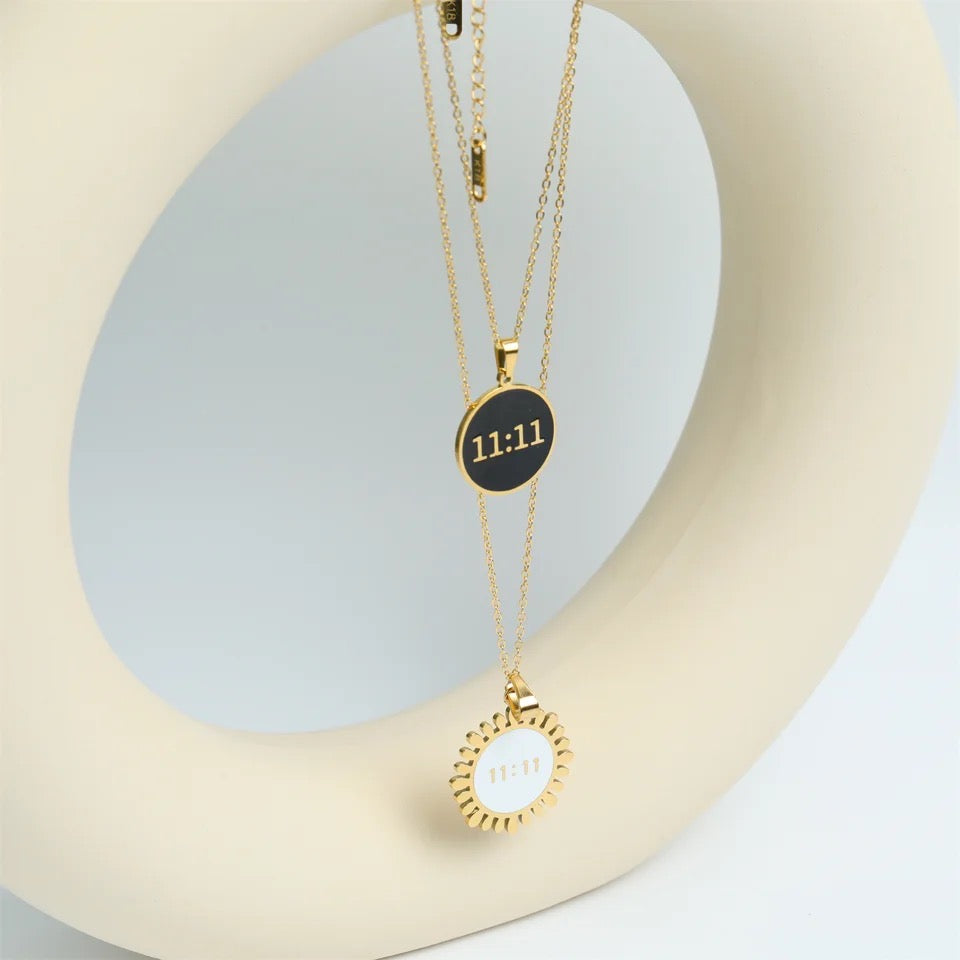 18k Gold Plated 11:11 Angel Number Necklace Pendant