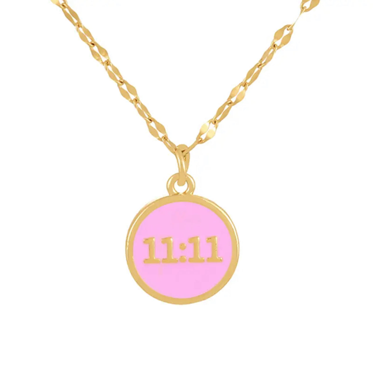 Gold Titanium Plated 11:11 Angel Number Necklace | Colorful Pendants
