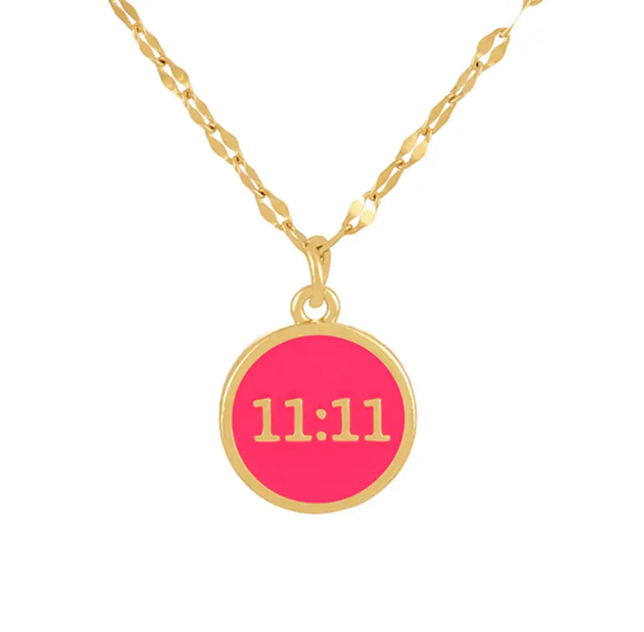 Gold Titanium Plated 11:11 Angel Number Necklace | Colorful Pendants