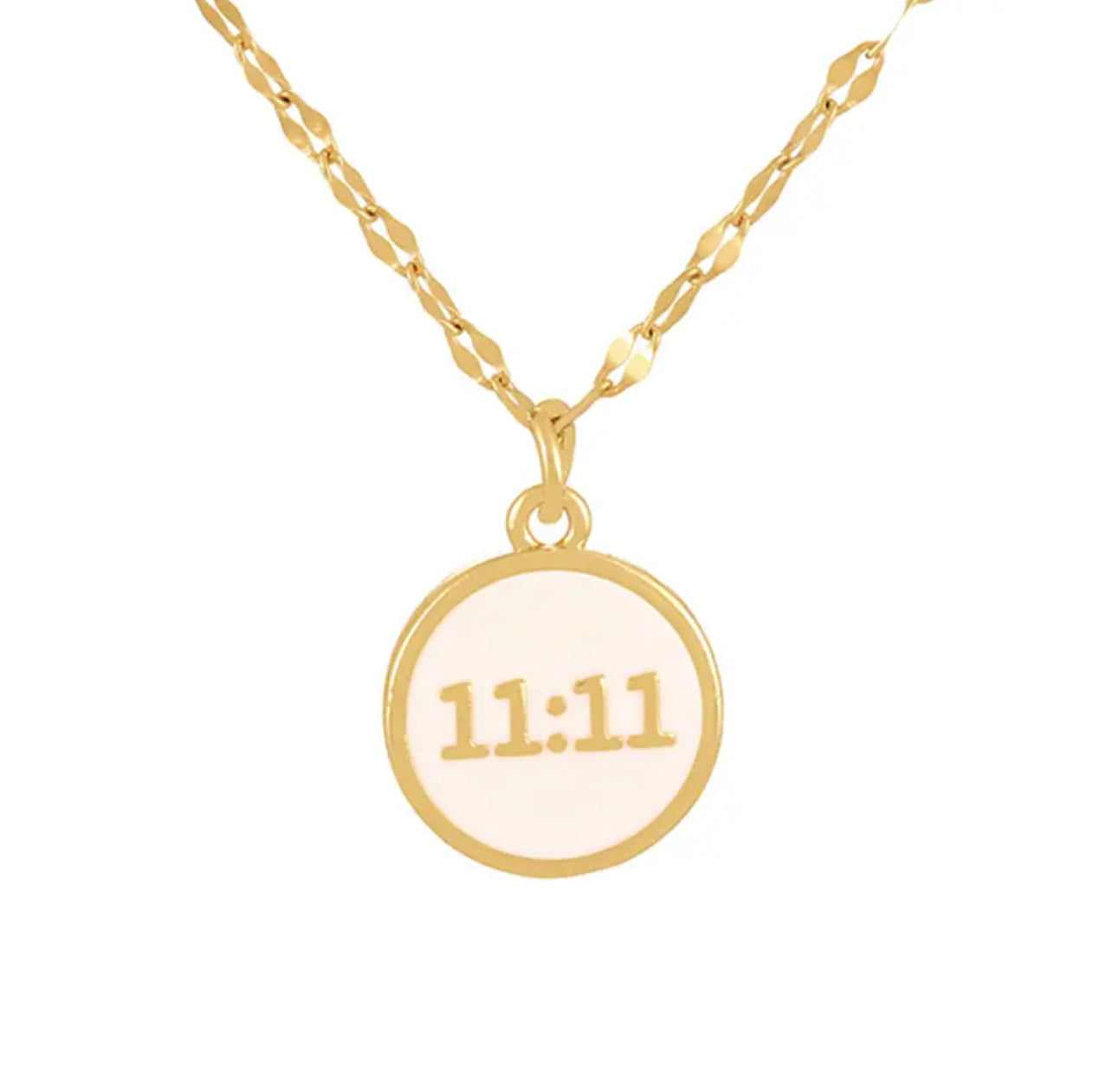 Gold Titanium Plated 11:11 Angel Number Necklace | Colorful Pendants