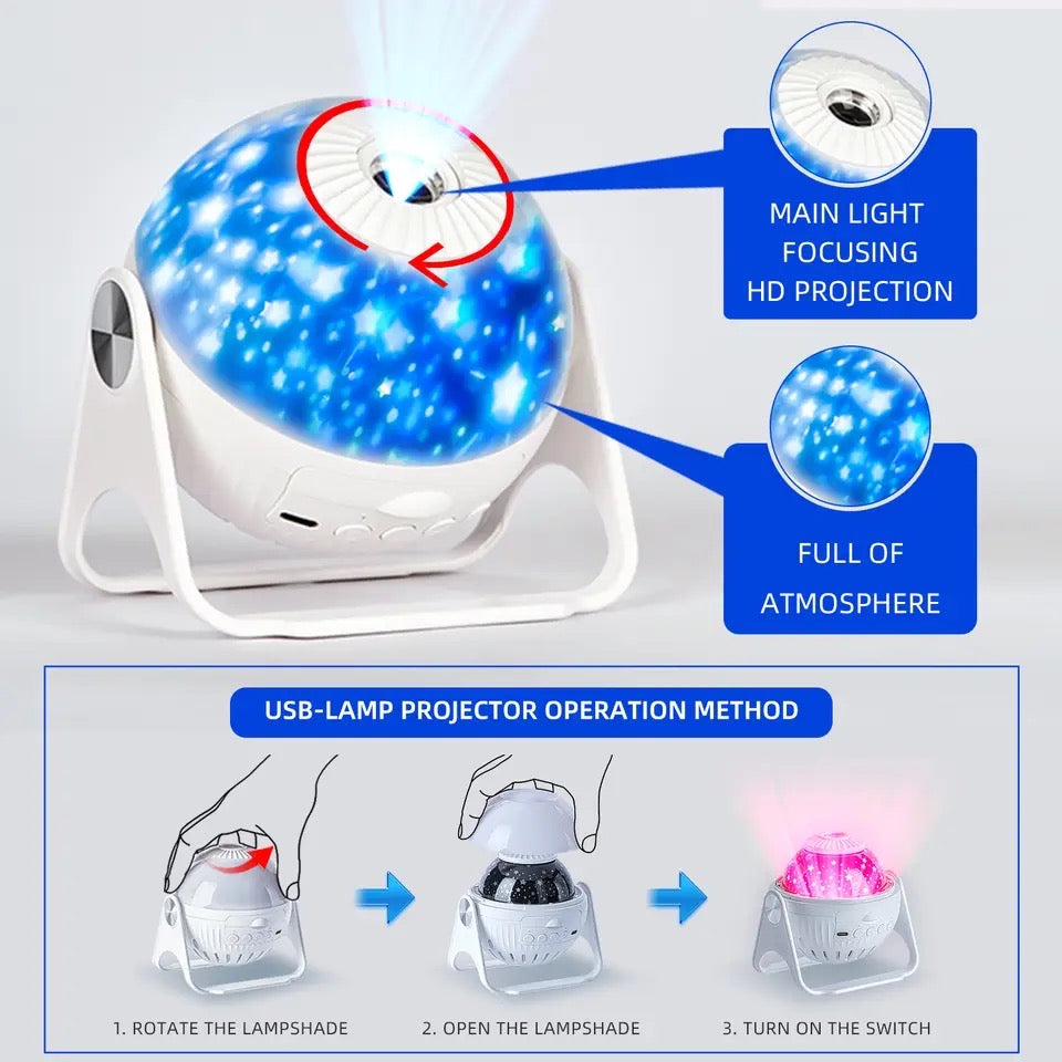 Cosmic Starry Night Sky Galaxy Projector - Lamp | Bedroom Decor and Accessories
