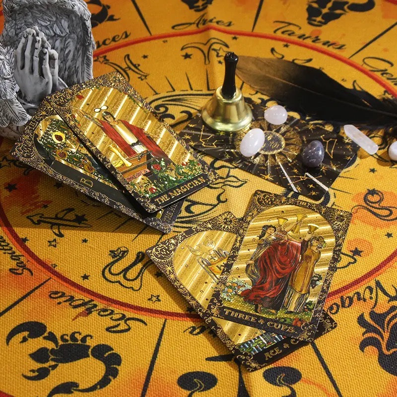 Gold-Black Foil Premium Tarot Card Deck with Storage Box | Rider-Waite-Smith