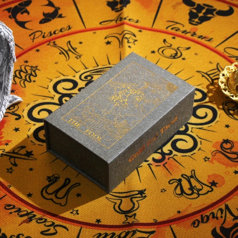 Gold Foil Premium Tarot Card Deck with Storage Box | Rider-Waite-Smith
