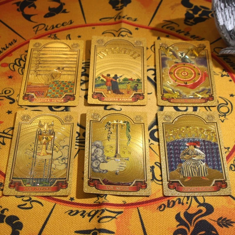 Gold Foil Premium Tarot Card Deck with Storage Box | Rider-Waite-Smith