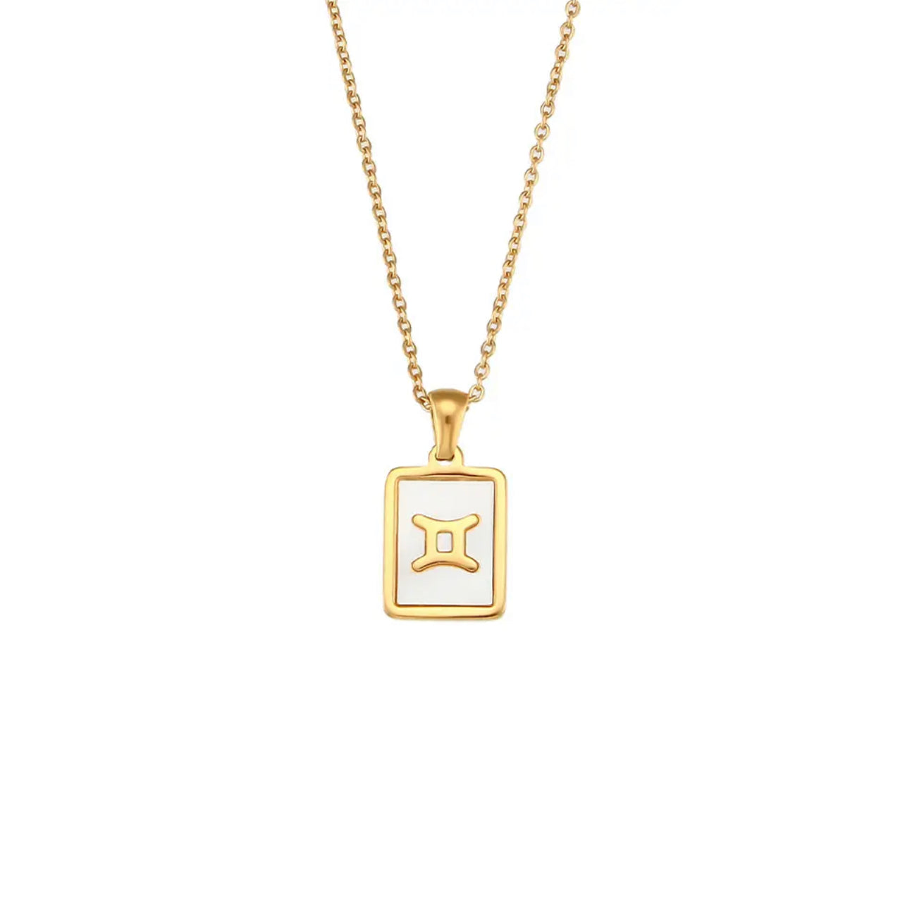 18k Gold - White Enamel Zodiac Sign Necklace | Dynamic Astrology Jewelry