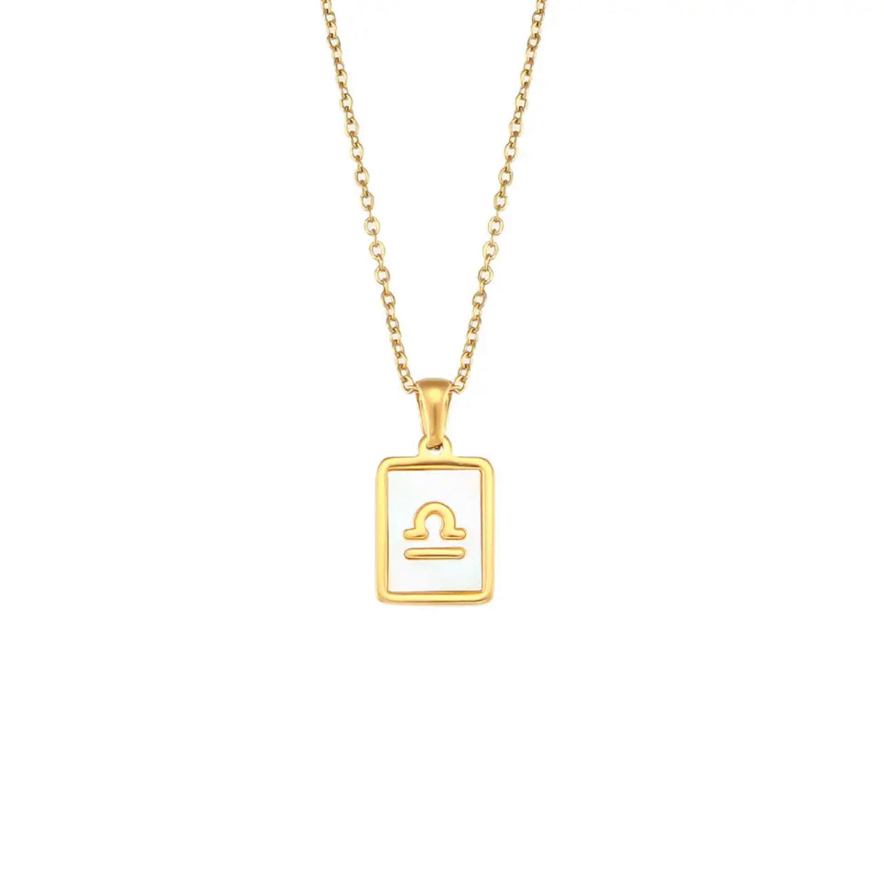 18k Gold - White Enamel Zodiac Sign Necklace | Dynamic Astrology Jewelry