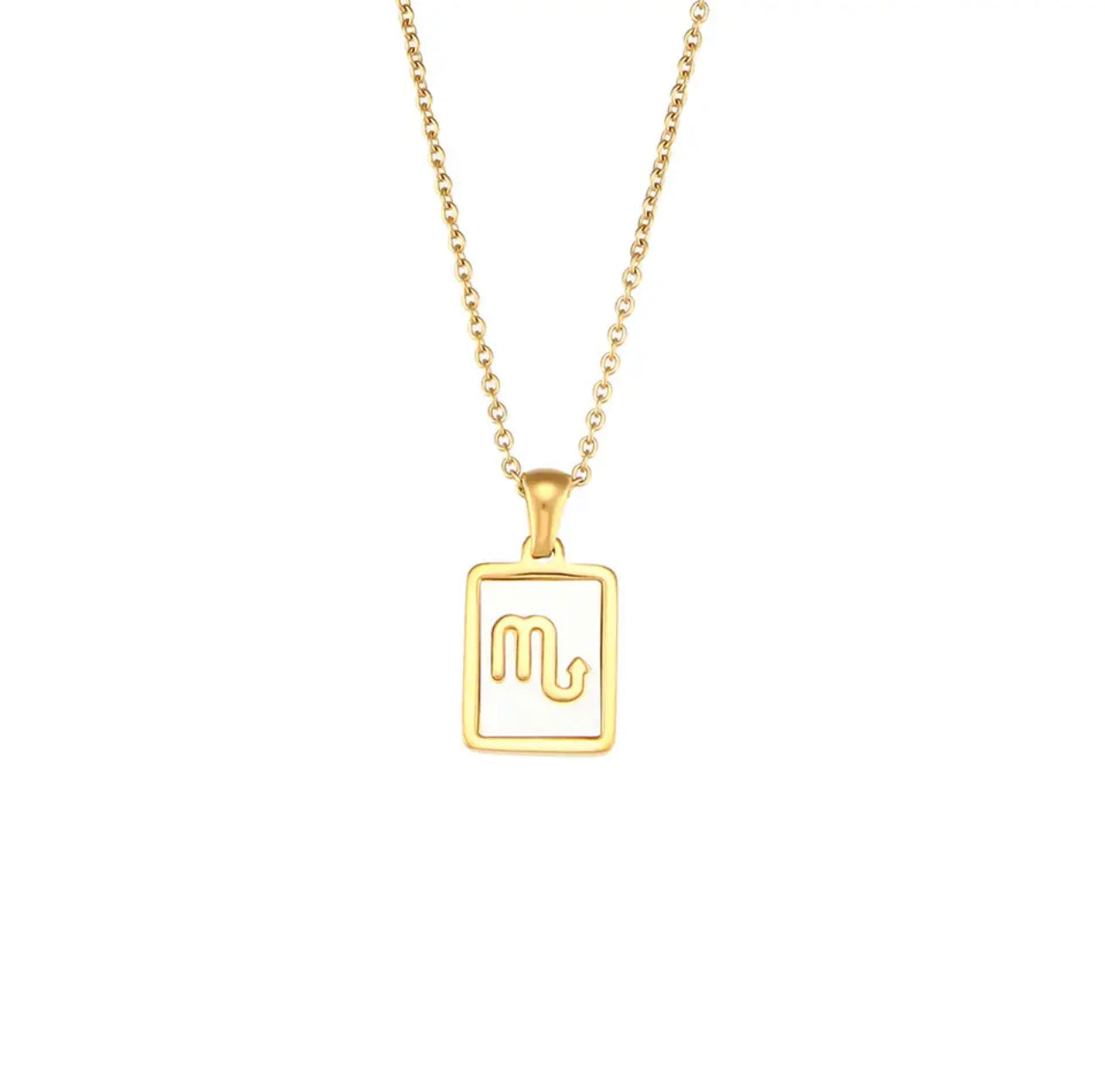 18k Gold - White Enamel Zodiac Sign Necklace | Dynamic Astrology Jewelry