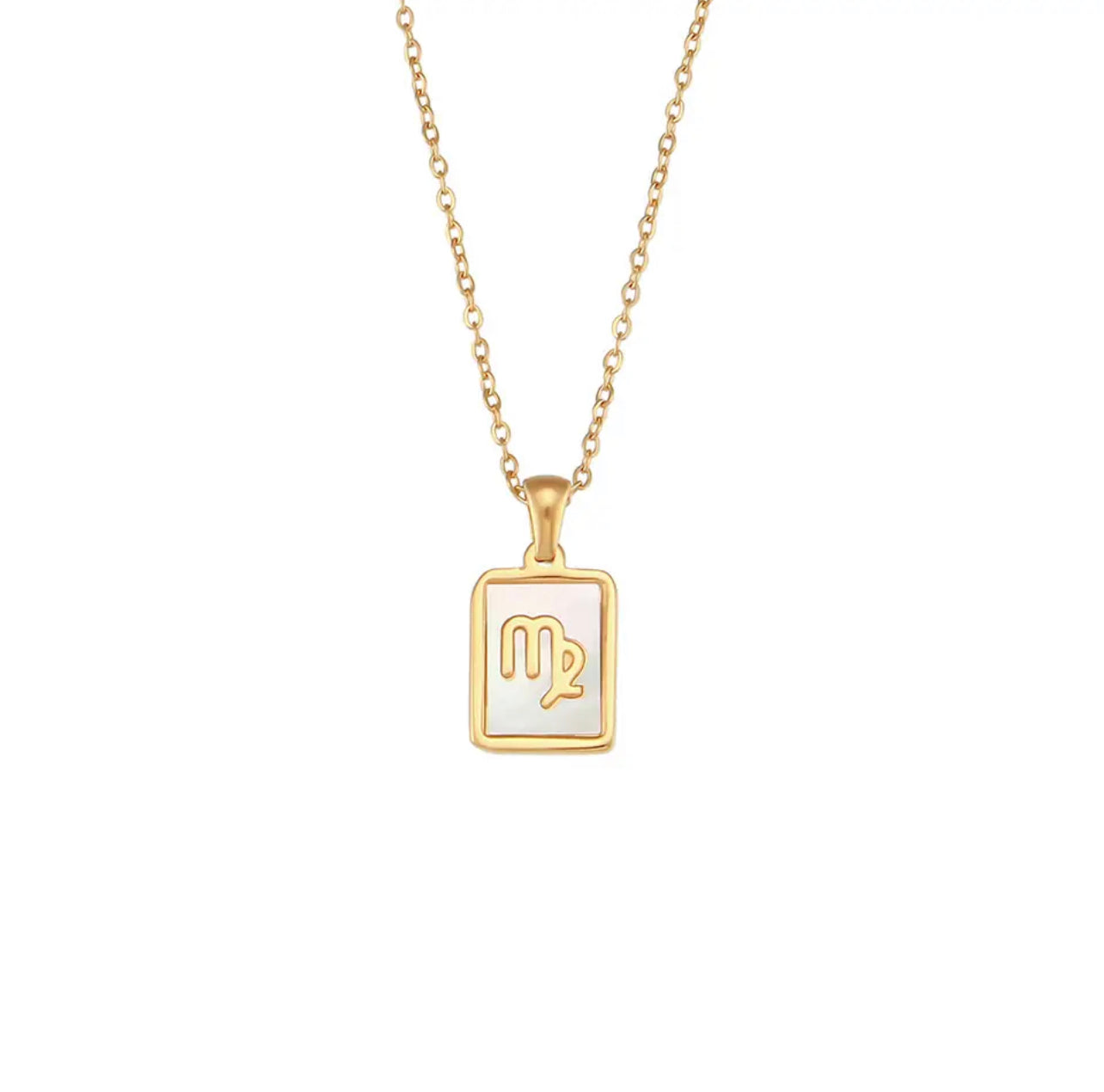 18k Gold - White Enamel Zodiac Sign Necklace | Dynamic Astrology Jewelry
