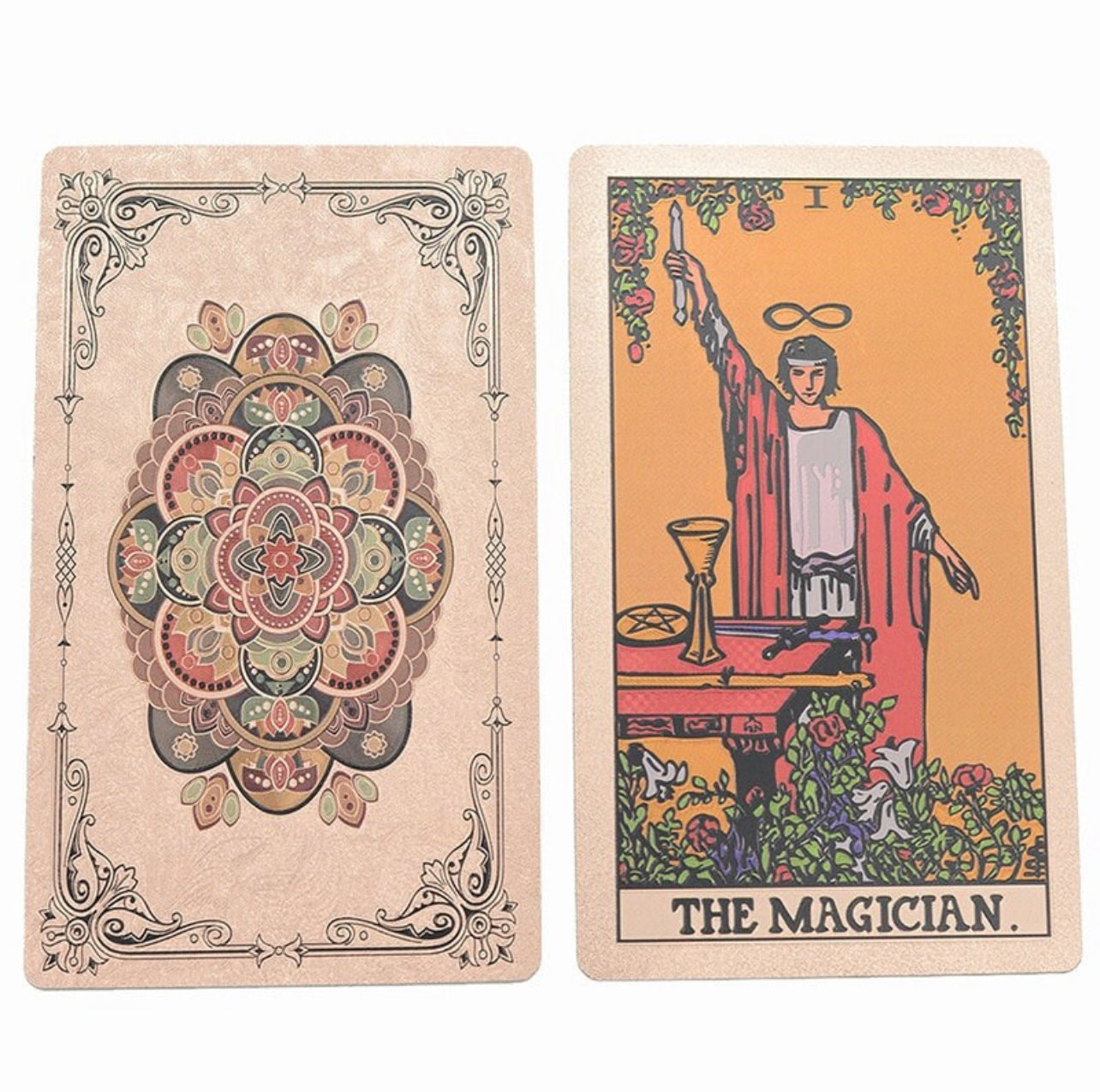 Pink Foil Mandala Tarot Card Deck | Rider-Waite-Smith Premium Cards
