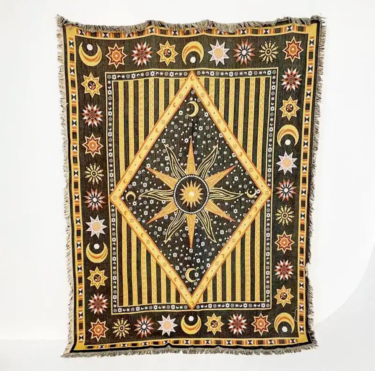 Celestial Blanket - Tapestry - Rug | Sun and Moon Design | Starry Cosmic Home Decor