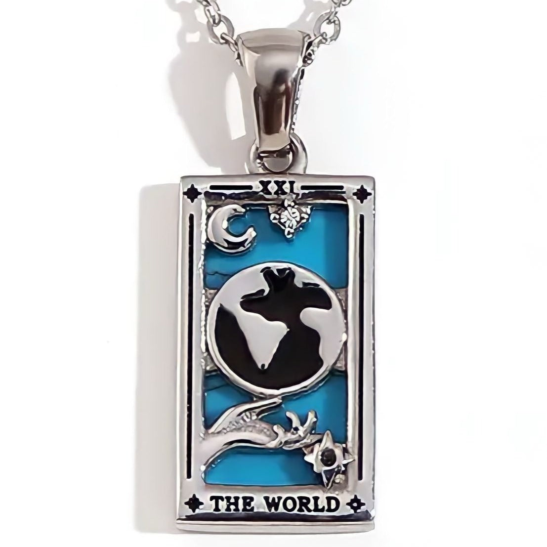 Dainty 'The World' Tarot Card Necklace | 18K Gold Plated