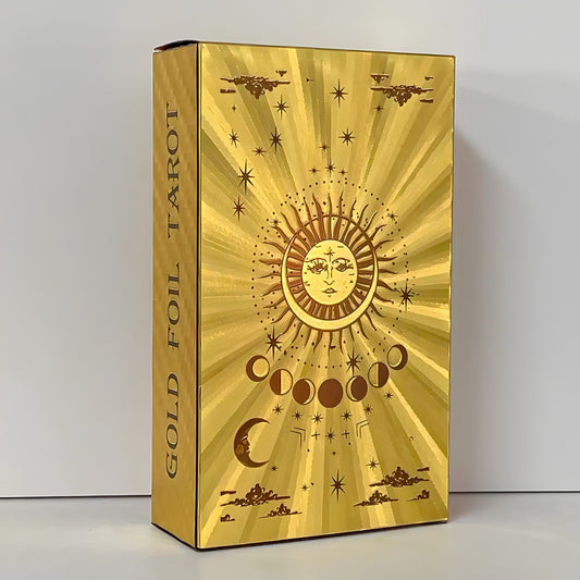 Celestial Sun Gold Foil Tarot Card Deck | Premium Rider-Waite-Smith