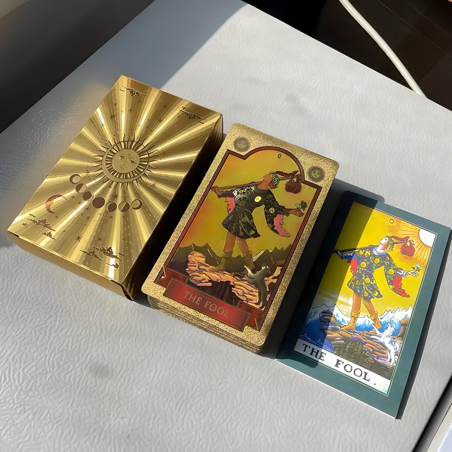 Celestial Sun Gold Foil Tarot Card Deck | Premium Rider-Waite-Smith