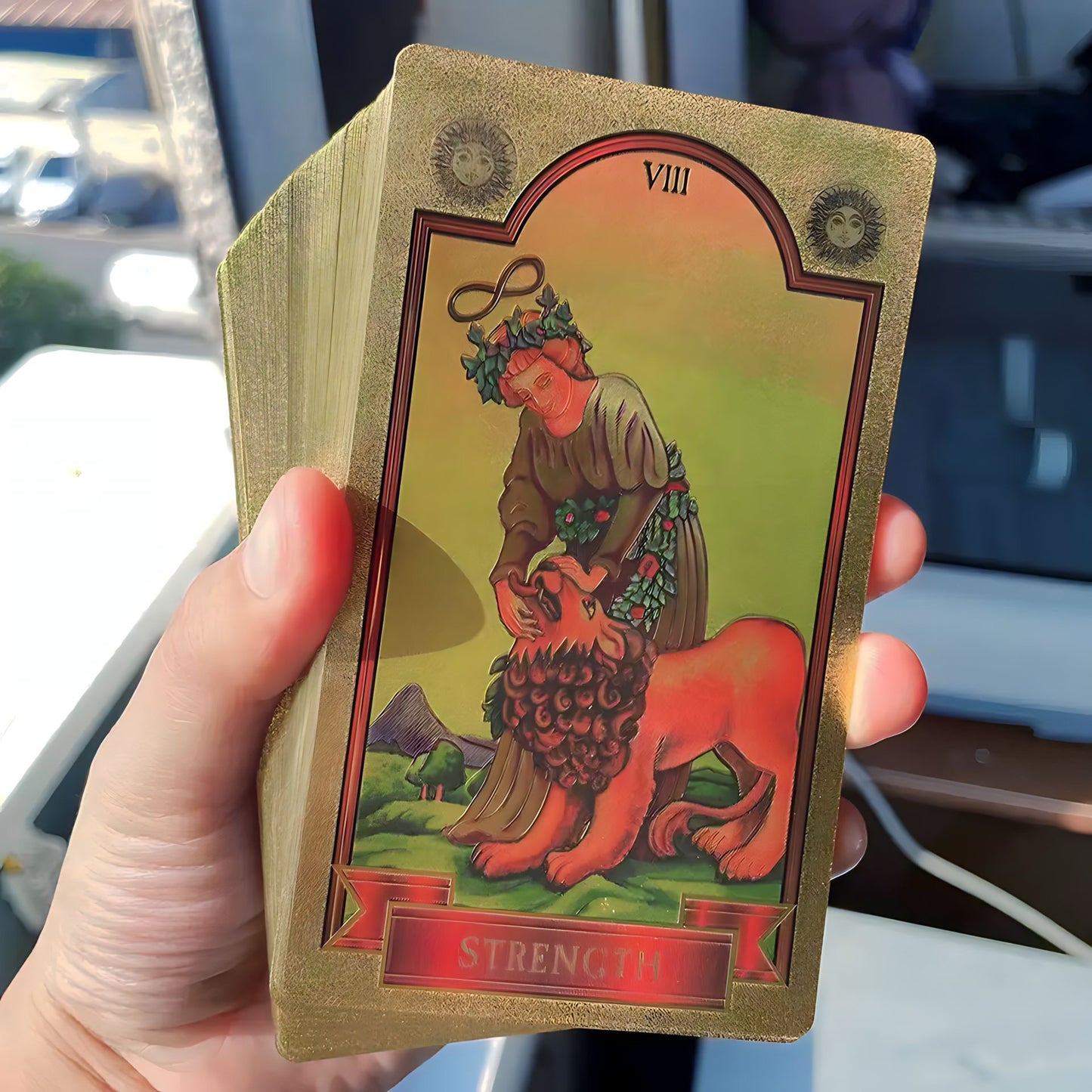 Celestial Sun Gold Foil Tarot Card Deck | Premium Rider-Waite-Smith