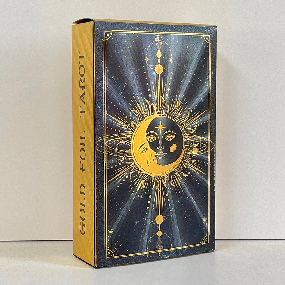 Celestial Sun Gold Foil Tarot Card Deck | Premium Rider-Waite-Smith