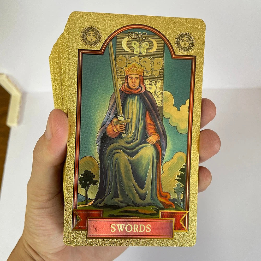 Celestial Sun Gold Foil Tarot Card Deck | Premium Rider-Waite-Smith