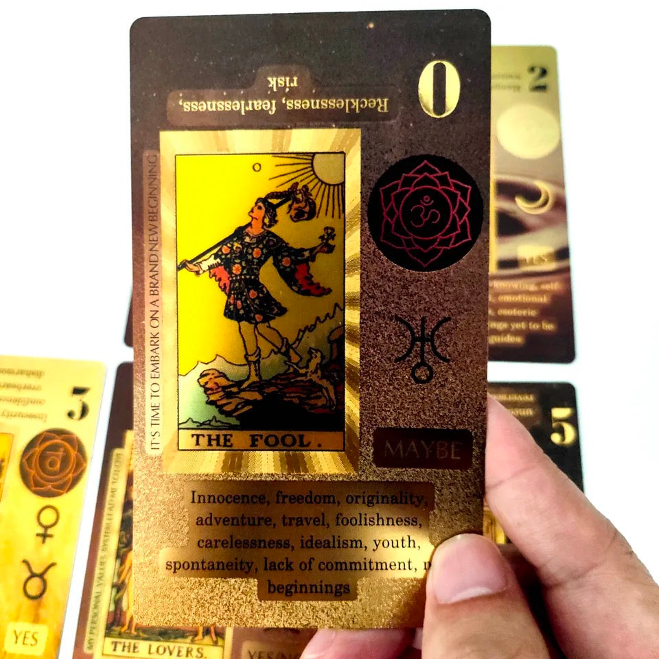 Celestial Sun Gold Foil Tarot Card Deck | Premium Rider-Waite-Smith