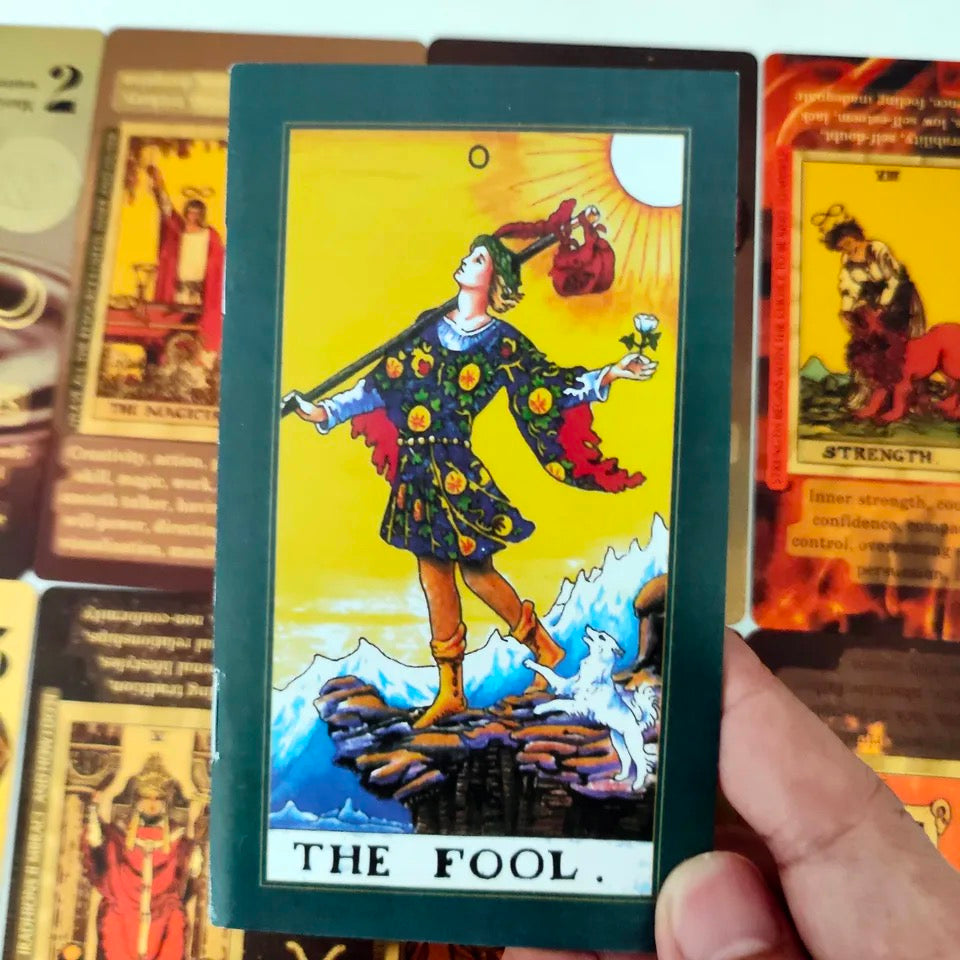 Celestial Sun Gold Foil Tarot Card Deck | Premium Rider-Waite-Smith