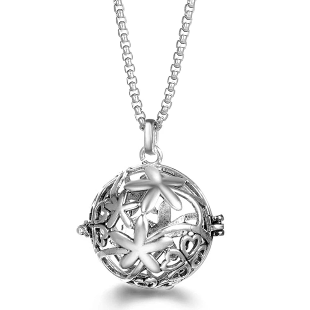 Steel Aromatherapy Ball Necklace, Aesthetic Spiritual Jewelry