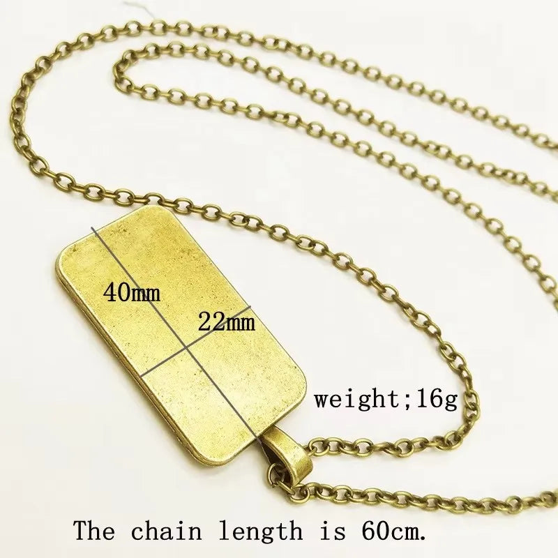 Cute Cat Tarot Card Necklace, Vintage Antique Gold Plated Divination Jewelry